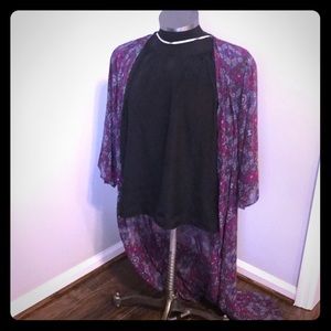 True Craft (belk) purple paisley print kimono.